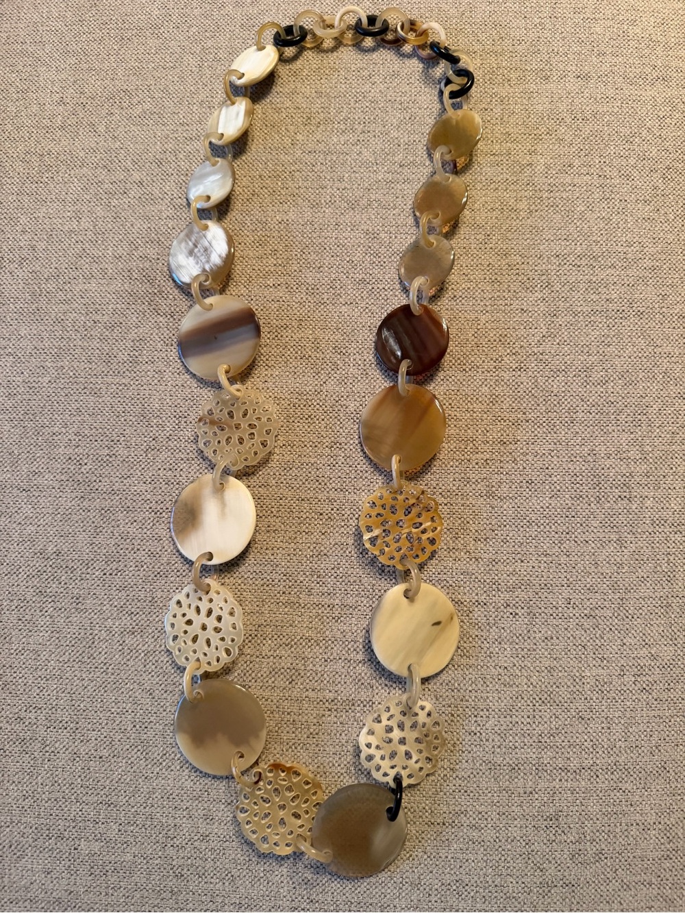 Neutral Toned Disc Link Necklace - Women Jewelry